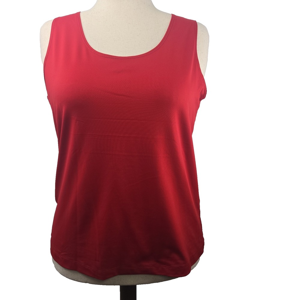 Chico's Size 3 Microfiber Contemporary Tank Basic Knit True-Red